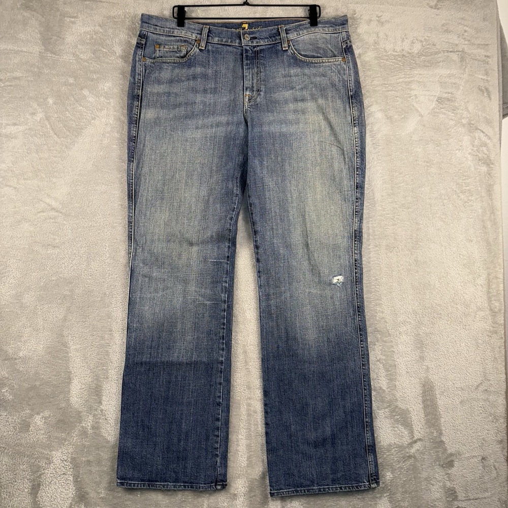 7 For All Mankind Jeans Mens 38x33 Blue Denim Cotton Mid Rise ‎ Made In USA